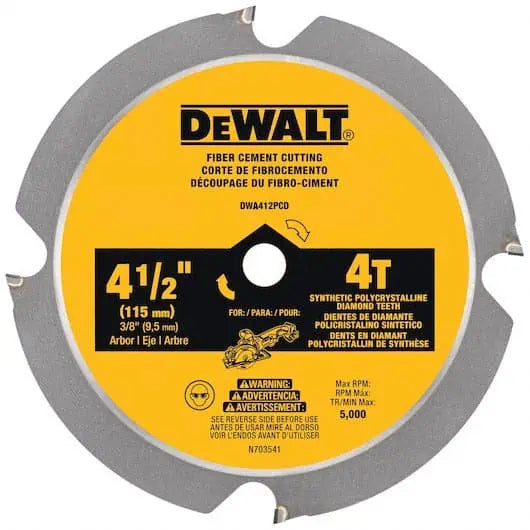 DeWalt 4-1/2" 4T Fiber Cement Cutting Circular Saw Blade