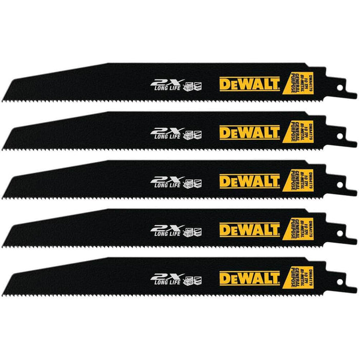 DEWALT 9-Inch Reciprocating Saw Blades, 10Tpi, Demolition, 5-Pack (Dwar960)
