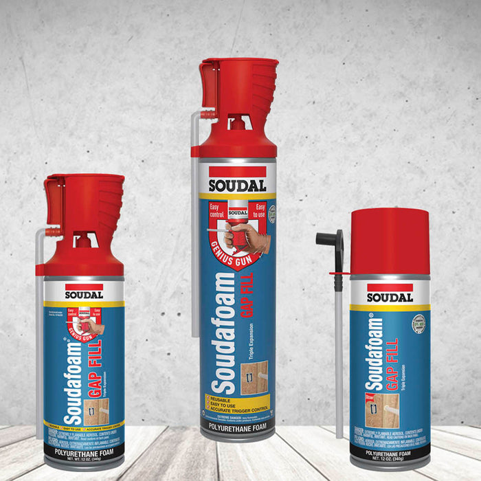 Soudal Soudafoam Gap Fill High Expansion 20oz Aerosol Can, Genius Gun - 12 Pcs
