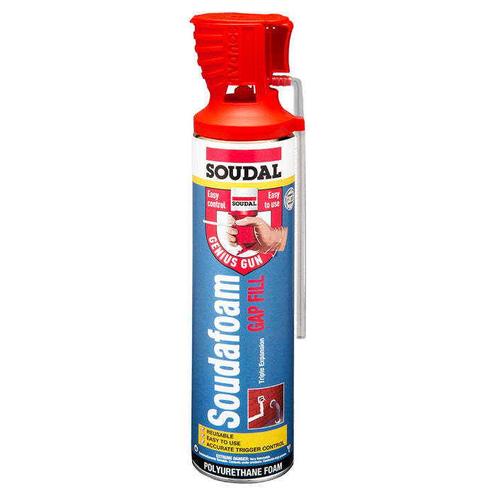 Soudal Soudafoam Gap Fill High Expansion 20oz Aerosol Can, Genius Gun - 12 Pcs