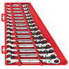 Milwaukee SAE Flex Head Ratcheting Combination Wrench Set 15Pc