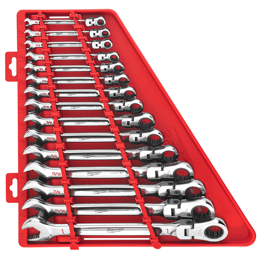milwaukee 15 piece sae combination wrench set in storage tray