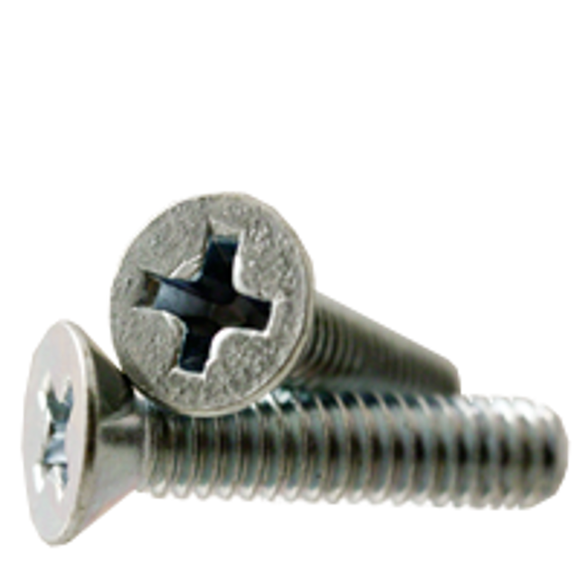Kanebridge #8-32 x 1" Phillips Flat Head Fully Threaded Zinc Machine Screws - 200 Qty


