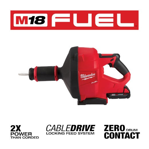 Milwaukee M18 Fuel Drain Snake with Cable-Drive Kit-A