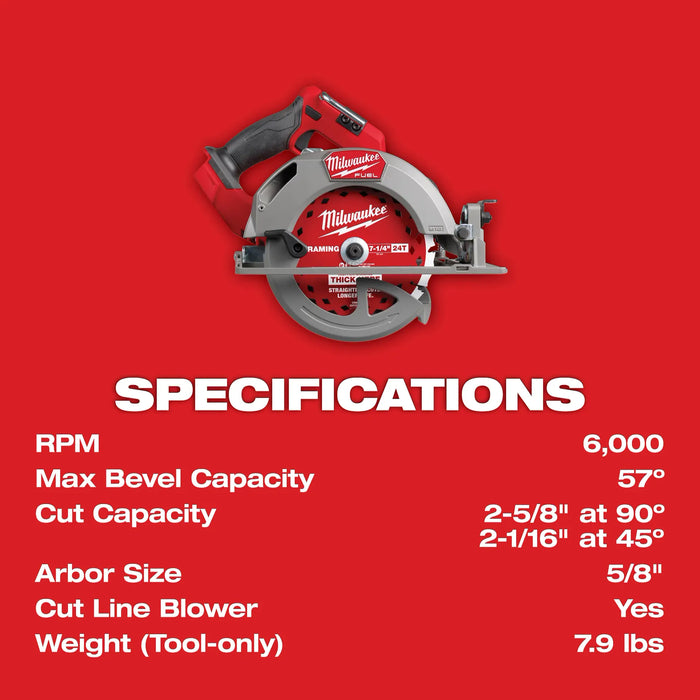 Milwaukee M18 FUEL 7-1/4" Circular Saw, (Tool Only)