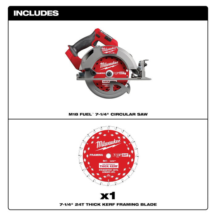 Milwaukee M18 FUEL 7-1/4" Circular Saw, (Tool Only)