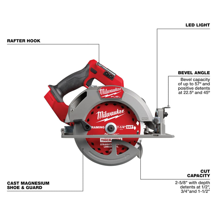 Milwaukee M18 FUEL 7-1/4" Circular Saw, (Tool Only)