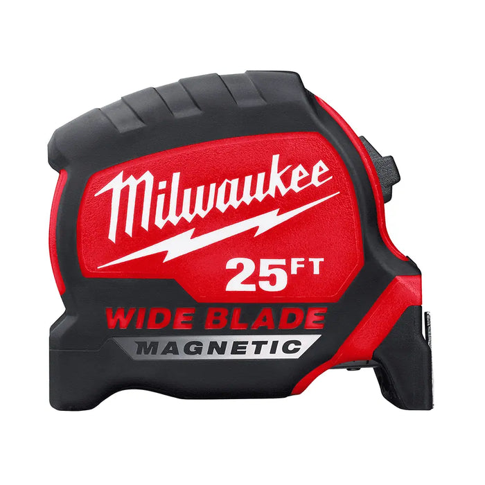 Milwaukee 48-22-0225M 25 ft. Wide Blade Magnetic Tape Measure – Magnetic Tip, Jobsite Tough