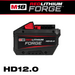 Milwaukee M18 REDLITHIUM FORGE 12.0Ah high-capacity battery pack.