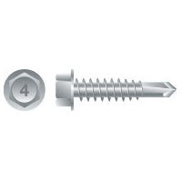 Intercorp #14 x 3" Unslotted Indented Hex Washer Head Passivated and Waxed Self-Drilling Screws - 500 Qty