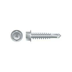 Intercorp #12-24 x 2" Unslotted Indented Hex Washer Head Passivated and Waxed Self-Drilling Screws - 1500 Qty