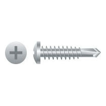 Intercorp #10 x 1/2" Phillips Pan Head Passivated and Waxed Self-Drilling Screws, 410 Stainless Steel - 8000 Qty