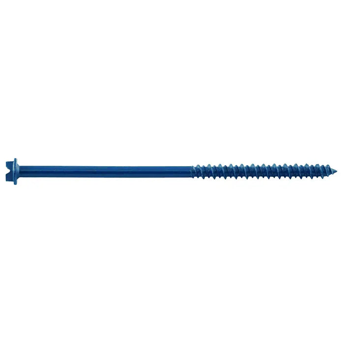 DeWalt ULTRACON+‚® 1/4" x 6" Hex Washer Head Blue Screw Anchor with ridges.