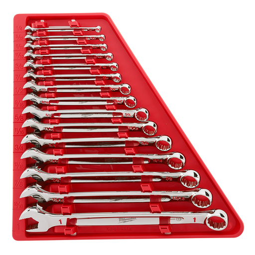milwaukee 15 piece combination wrench set sae in tray