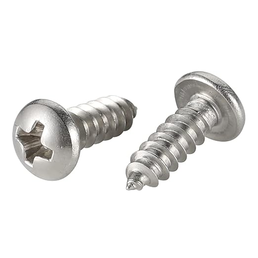 Kanebridge #12 x 5/8" Phillips Pan Head Type A 18-8 Stainless Steel Self-Tapping Sheet Metal Screws - 100 Qty