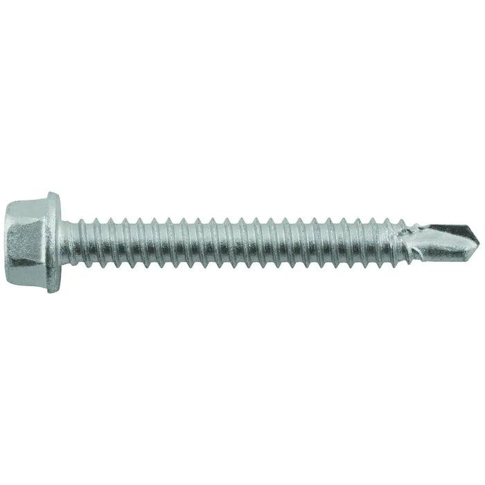 ELCO BI-FLEX 1/4-14 by 1-1/2 inch self-drilling screw with 2-point tip and hex washer head for metal fastening, 100 pack.
