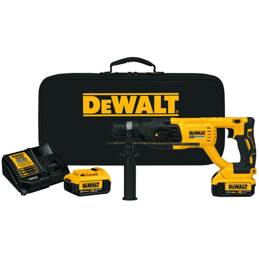 DeWalt DCH133M2 20V MAX* SDS+ 1" Cordless D-Handle Rotary Hammer Drill Kit

