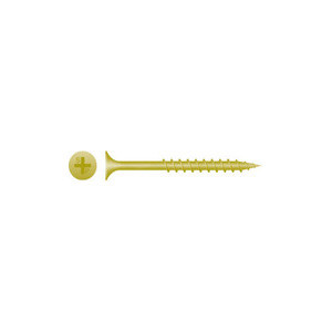 Intercorp #8 x 3" Phillips Bugle Head Coarse Thread Deck Screws, Yellow Zinc - 2000 Qty
