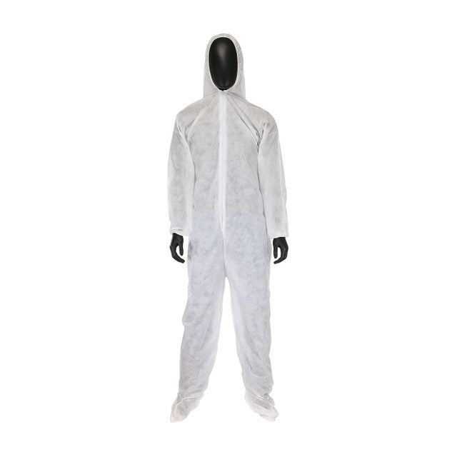 50% off on PIP Disposable White Coveralls with Hood, Boots, Elastic Wrist