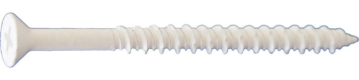 Dagger-Con 3/16 inch by 2-3/4 inch white concrete screws with Phillips flat head, ideal for masonry fastening, 1500 count.