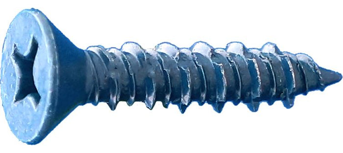 Dagger-Con™ 3/16" x 1-3/4" Phillips Flat Head Concrete Screws, Sharp Point, Blue Dagger-Guard Coating - 2500 Qty