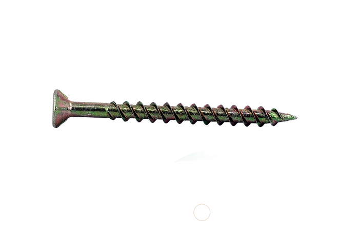 Muro #8 X 2" Twinfast Thread Screw, Flat Head, #2 Square Drive, Sharp Point Screw Tip, Yellow Zinc Coating - 1800 Pcs