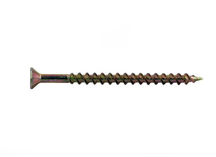 Muro #8 X 2-1/2" Twinfast Thread Screw, Flat Head, #2 Square Drive, Sharp Point Screw Tip, Yellow Zinc Coating - 1800 Pcs