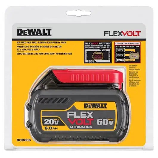 DeWalt Flexvolt 20V/60V MAX Lithium-Ion 6.0Ah Battery