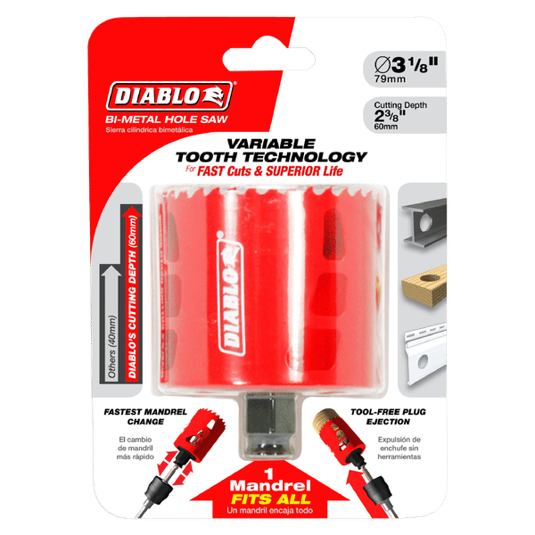 Diablo 3" Bi-Metal Hole Saw