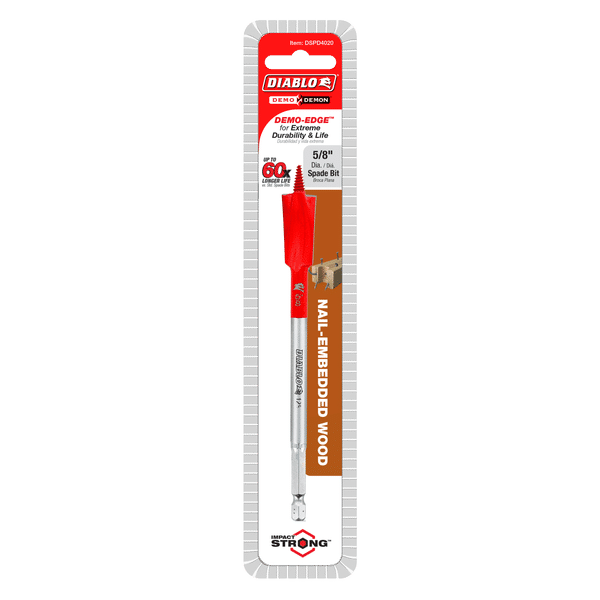 Diablo 5/8" x 6" Demo Demon Spade Bit for Nail-Embedded Wood