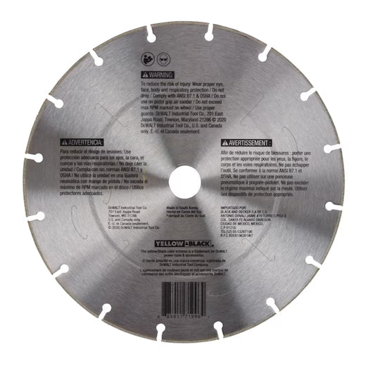 DeWalt FLEXVOLT® 9" Metal Cutting Diamond Wheel