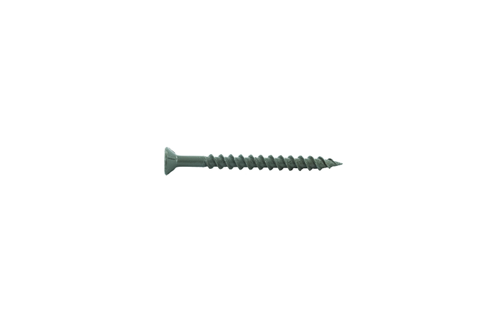 Muro #8 X 2" Twinfast Coarse Thread Screw, Flat Head, #2 Square Drive, Sharp Point Screw Tip, Epoxy Shield Guard Coating, Gray Strip - 1800 Pcs