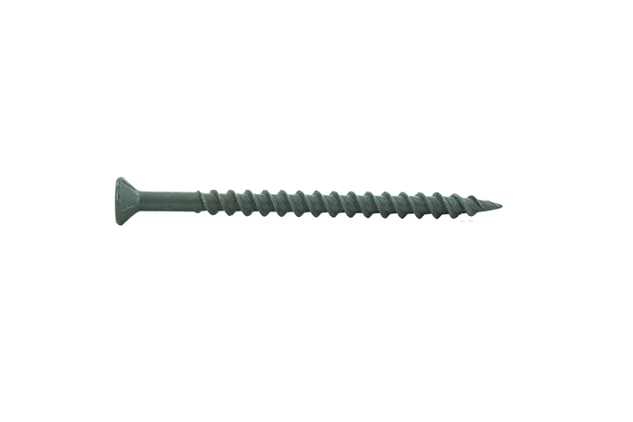 Muro #8 X 2-1/2" Twinfast Coarse Thread Screw, Flat Head, #2 Square Drive, Type 17 Screw Tip, Epoxy Shield Guard Coating, Gray Coil - 1800 Pcs