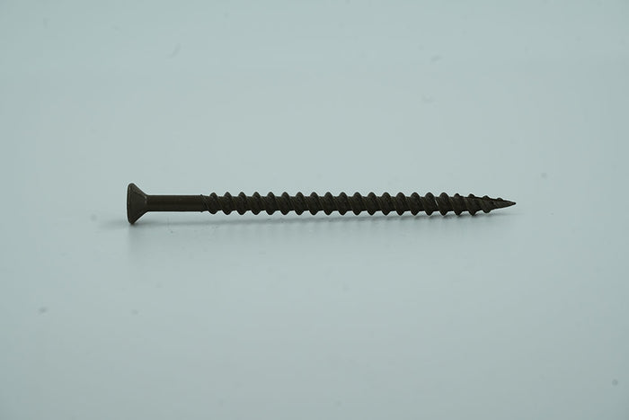 Muro #8 X 3" Twinfast Coarse Thread Screw, Flat Head, #2 Square Drive, Type 17 Screw Tip, Epoxy Shield Guard Coating, Brown Coil - 900 Pcs