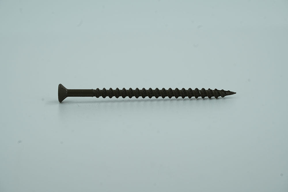 Muro #8 X 3" Twinfast Coarse Thread Screw, Flat Head, #2 Square Drive, Type 17 Screw Tip, Epoxy Shield Guard Coating, Brown Coil - 900 Pcs