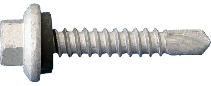 Daggerz™ 12" x 3" Hex Flange Head Self Drill Screws with Rubber Washer, #3 Point, Dagger-Guard Coating - 1000 Qty