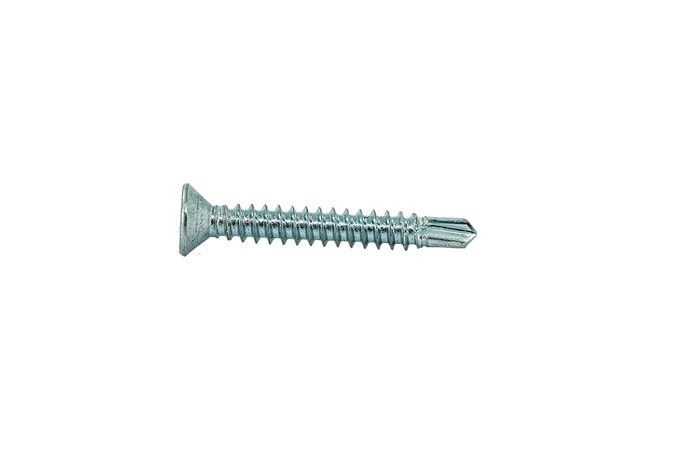 Muro # 8 X 1-1/4" Fine Thread Self Drilling Screw, Flat Head, Square Drive, Drill Point Tip, Bright Zinc - 3600 Pcs