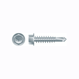 Intercorp #10 x 1" Unslotted Indented Hex Washer Head Self Drilling Screws, Zinc-Plated - 5000 Qty