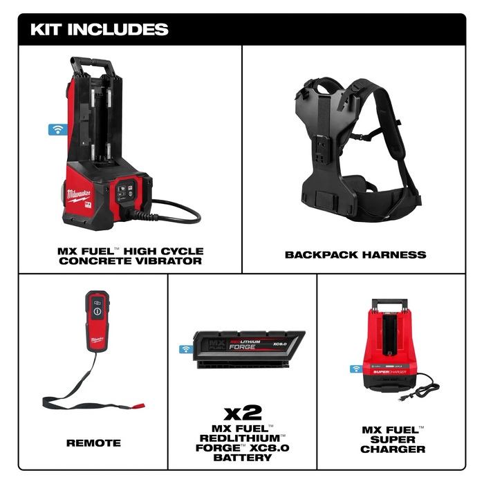 Milwaukee MX FUEL 17.2" High Cycle Concrete Vibrator Kit