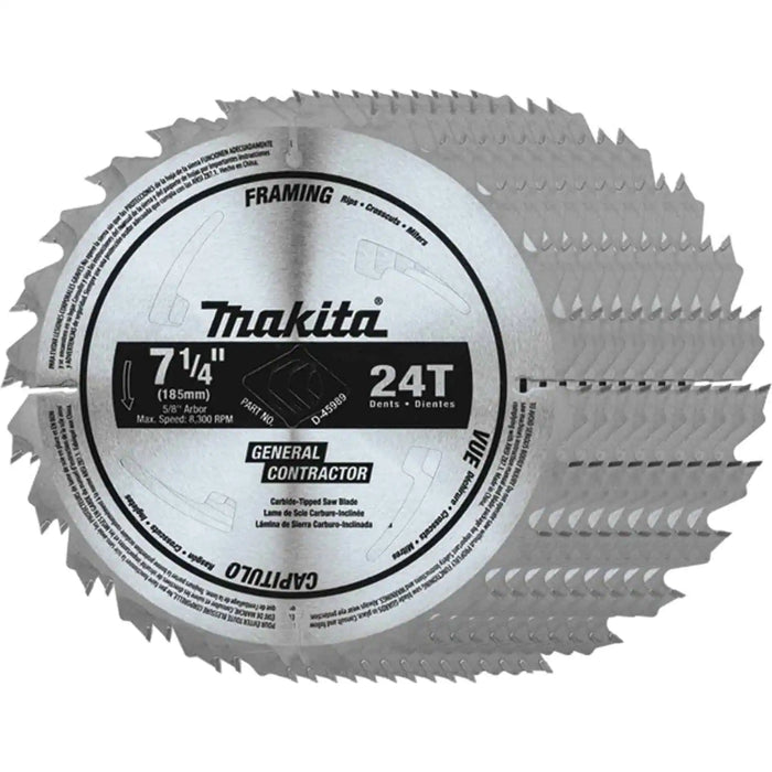 Makita 7-1/4" Carbide-Tipped 24-T Circular Saw Blade - 10/Pack