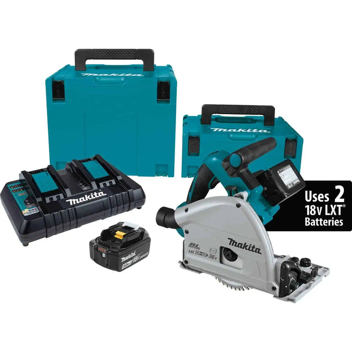 Makita 36V (18V X2) LXT® 6-1/2" Brushless Plunge Circular Saw Kit, 5.0Ah