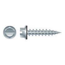 Intercorp #10 x 3/4" Slotted Indented Hex Washer Head Self-Piercing Screws with Bonded NEO-EPDM Washer, Zinc Plated - 4000 Qty