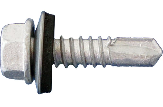 Daggerz #12 x 1 inch hex washer head self drilling screws with bonded washer