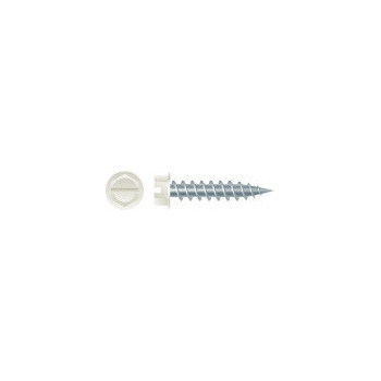 Intercorp #8 x 1-1/2" Slotted Indented Hex Washer Head Self-Drilling Screws, White, Zinc - 5000 Qty