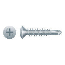 Intercorp #8 x 1-1/4" Phillips Oval Head Type 2 Self-Drilling Screws, Zinc Plated - 6000 Qty