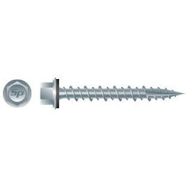 Intercorp #10 x 1-1/2" PoleGripper Unslotted Indented Hi-Hex Washer Head Roofing Screws with Shoulder and EPDM Bonded Washer, 304 Stainless Steel - 2500 Qty