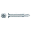Intercorp #1/4-20 x 3-3/4" Phillips Flat Head Reamer Self-Drilling Screws with Wings Self-Drilling Screws, Zinc-Plated - 500 Qty