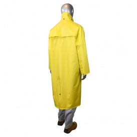 Radians 48" Self Extinguishing Rain Coat,  ETP Collar, Lower Front Pockets - Yellow/L