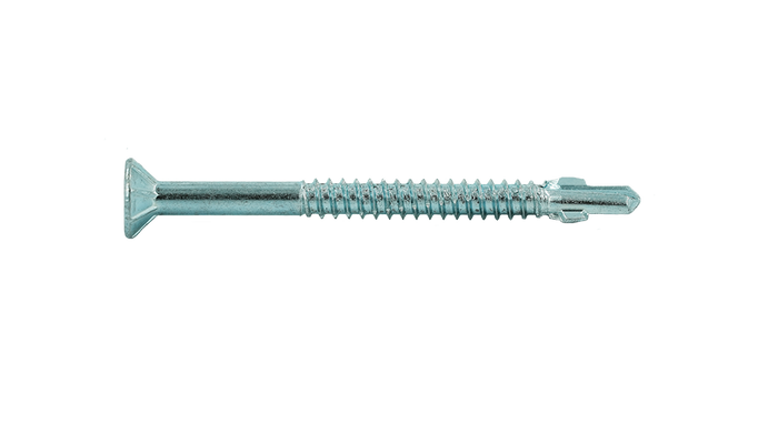 Muro M5 X 62 Mm (#12 X 2-1/2") Self Tapping Thread Screw, #2 Square Drive, Self Drilling Screw Tip, Bright Zinc Coating - 1200 Pcs