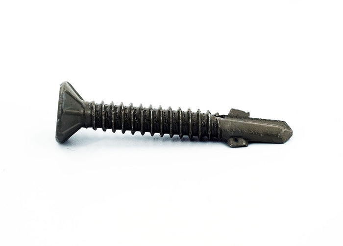 Muro M6 X 45 Mm (#14 X 1-3/4") Self Tapping Thread Screw, #3 Square Drive, Self Drilling Screw Tip, Epoxy Shield Guard Coating, Gray Coil - 1800 Pcs